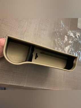 Beige Faux Leather car cup and phone Organizer Insert